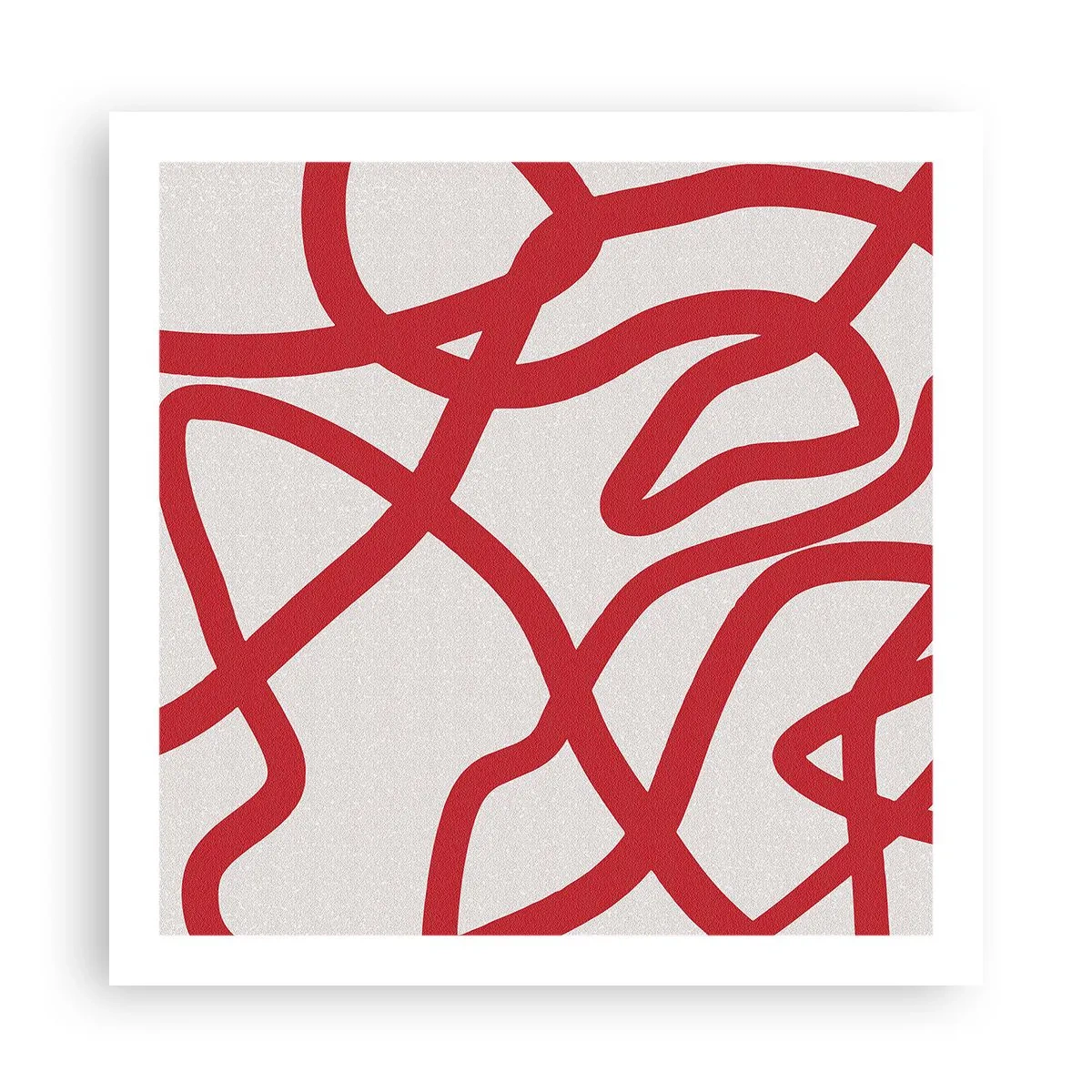Affisch - Rött på vitt - 60x60 cm