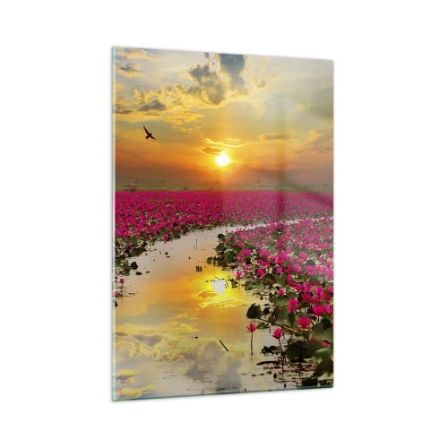 Glastavla - Bild på glas - Sjöns hemlighetsfulla liv - 50x70 cm