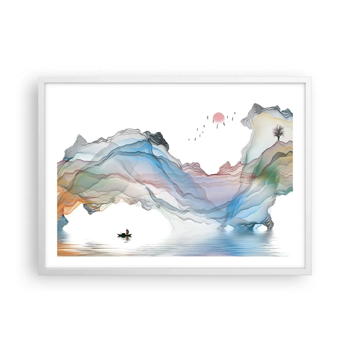 Affisch i vit ram - Mot kristallfjäll - 70x50 cm