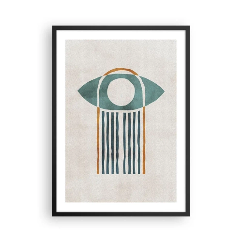 Affisch i svart ram - Minimalistisk boho ögonsymbol - 50x70cm - Tecken och ritualer - Modern väggdekoration för vardagsrum och sovrum ARTTOR
