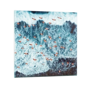 Glastavla - Bild på glas - Kustparad - 70x70 cm