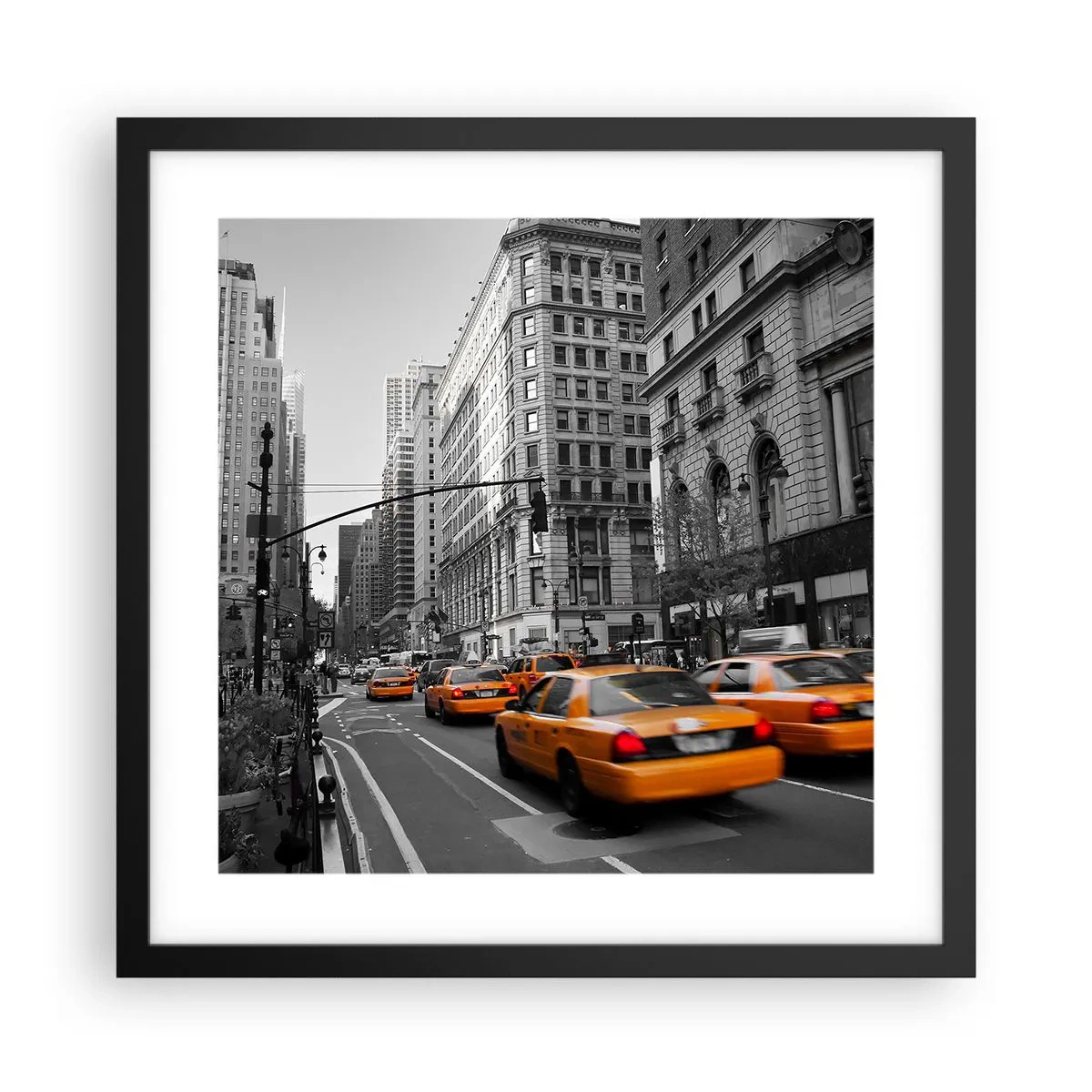 Affisch i svart ram - Storstadens solar - 40x40 cm