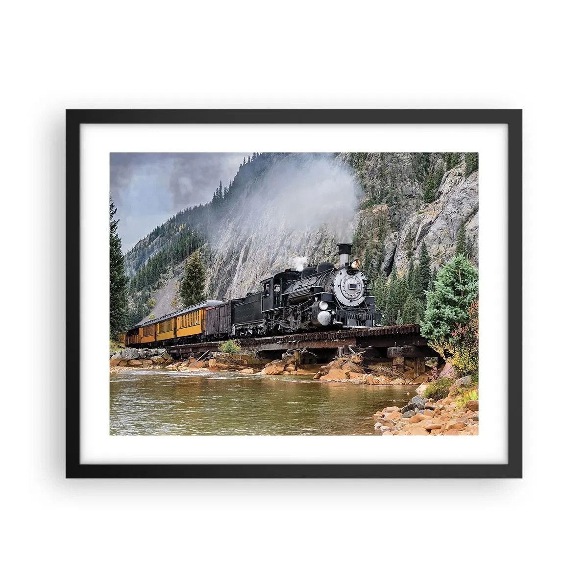 Affisch i svart ram - Vart ska du? Vart? - 50x40 cm