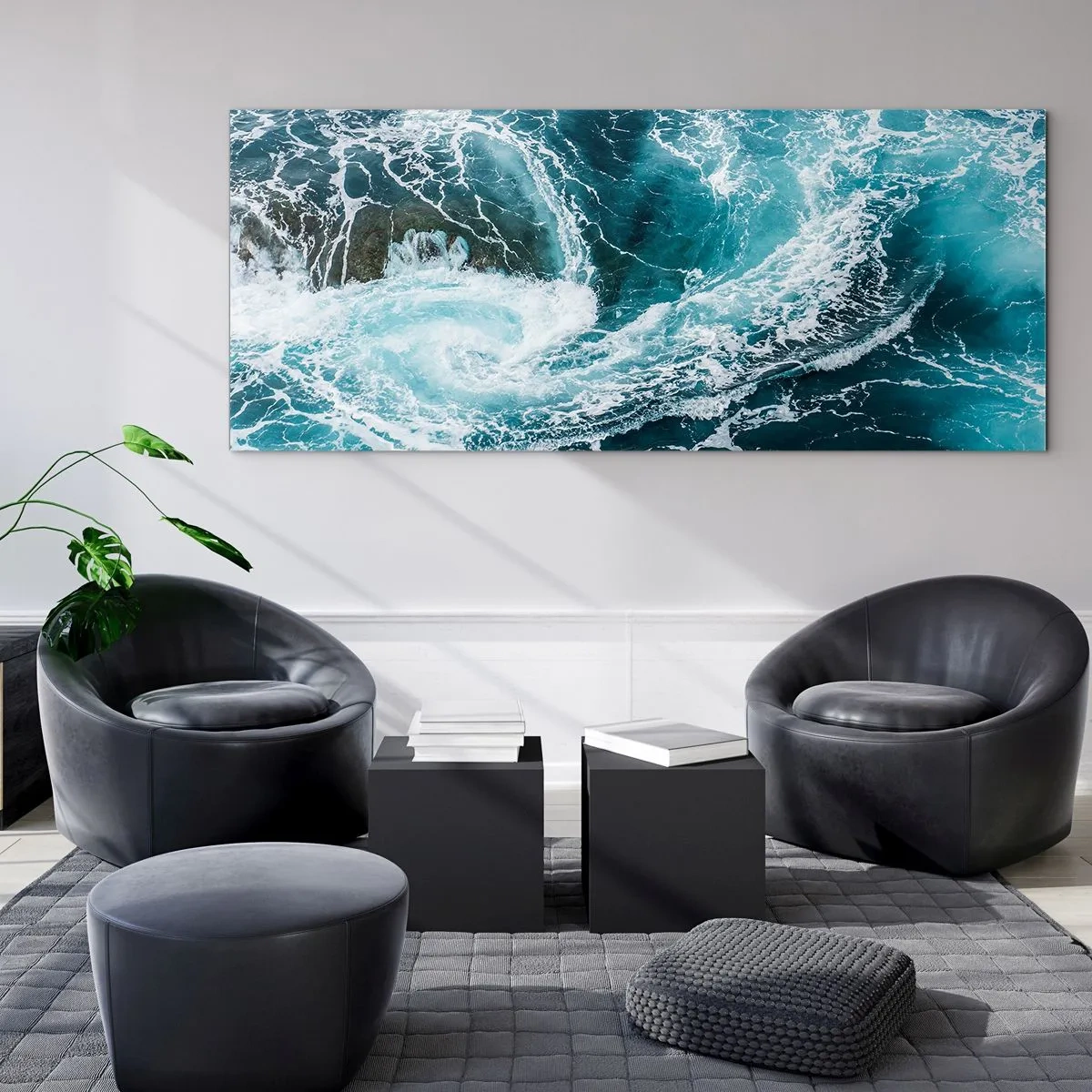 Glastavla - Bild på glas - Porten till jordens inre - 100x40 cm