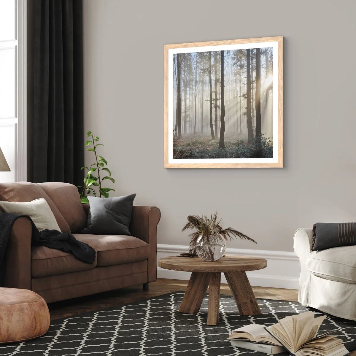 Affisch i ram av ljusek - Dimman är också vaken - 40x40 cm