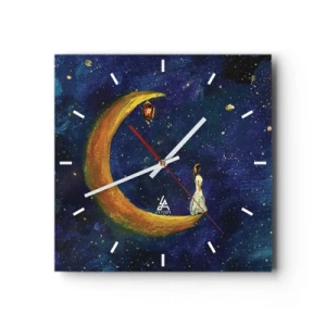 Väggklocka - Klocka på glas - Världens skrik - 30x30 cm