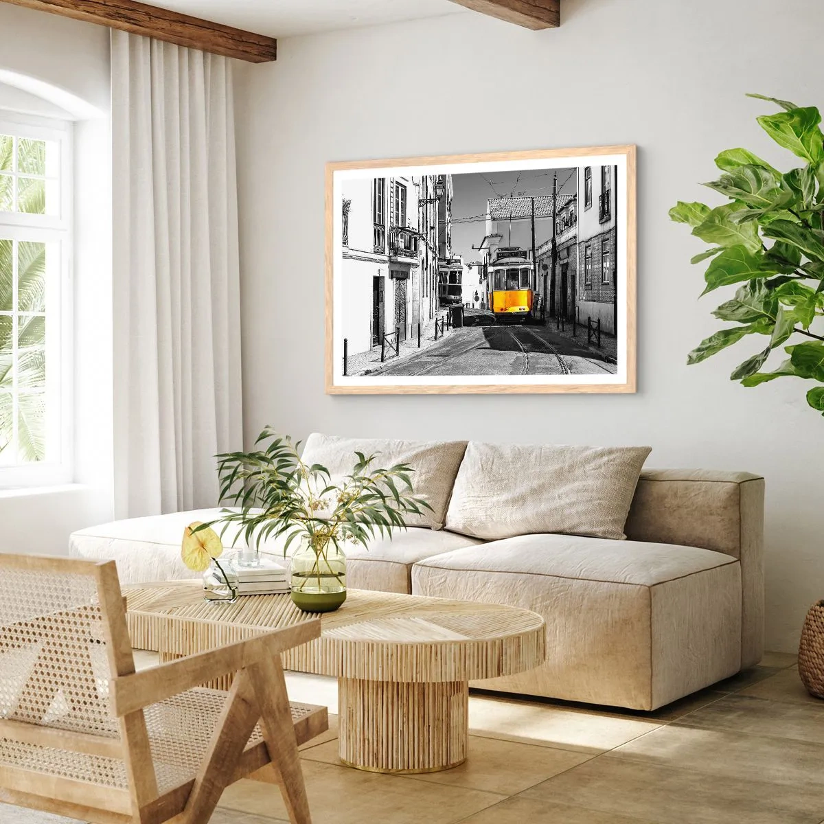 Affisch i ram av ljusek - Lissabons anda - 50x40 cm