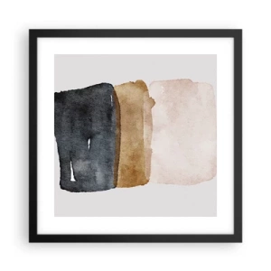 Affisch i svart ram - Komposition av jordens färger - 40x40 cm