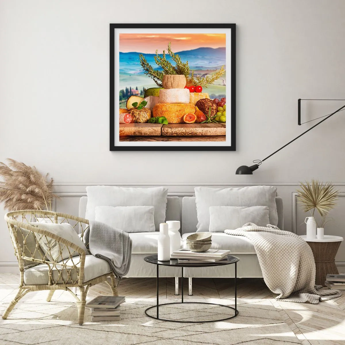 Affisch i svart ram - Italiensk livsglädje - 60x60 cm