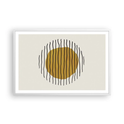 Affisch i vit ram - Abstraktion som darrar av glöd - 91x61 cm