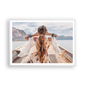 Affisch i vit ram - På väg mot lycka - 100x70 cm