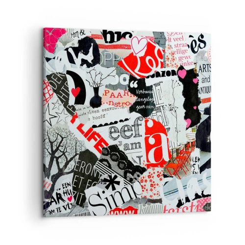 Canvastavla - Bild på duk - Hipster collage - 50x50 cm