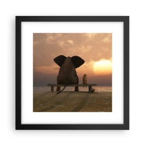 Affisch i svart ram - Det är bra att vara tyst tillsammans - 30x30 cm