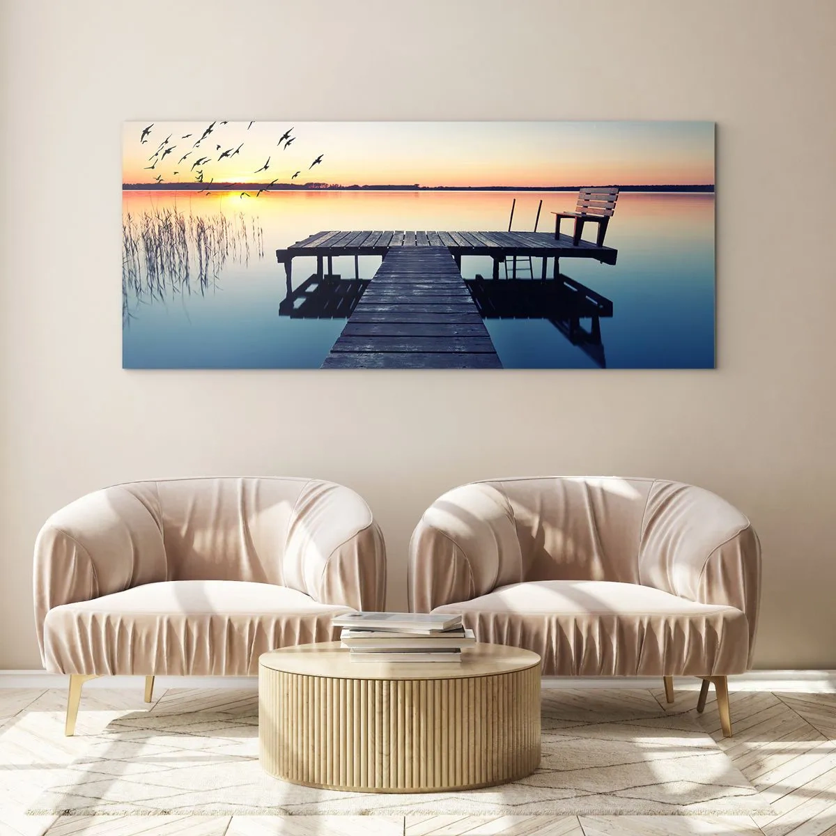 Glastavla - Bild på glas - Det var en bra dag - 140x50 cm