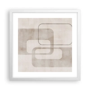 Affisch i vit ram - Geometrisk fug - 40x40 cm