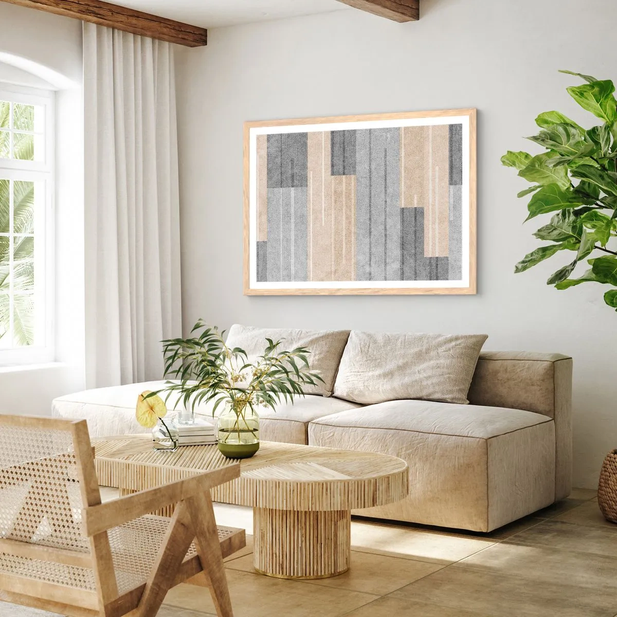 Affisch i ram av ljusek - Komposition: allt i lod - 100x70 cm