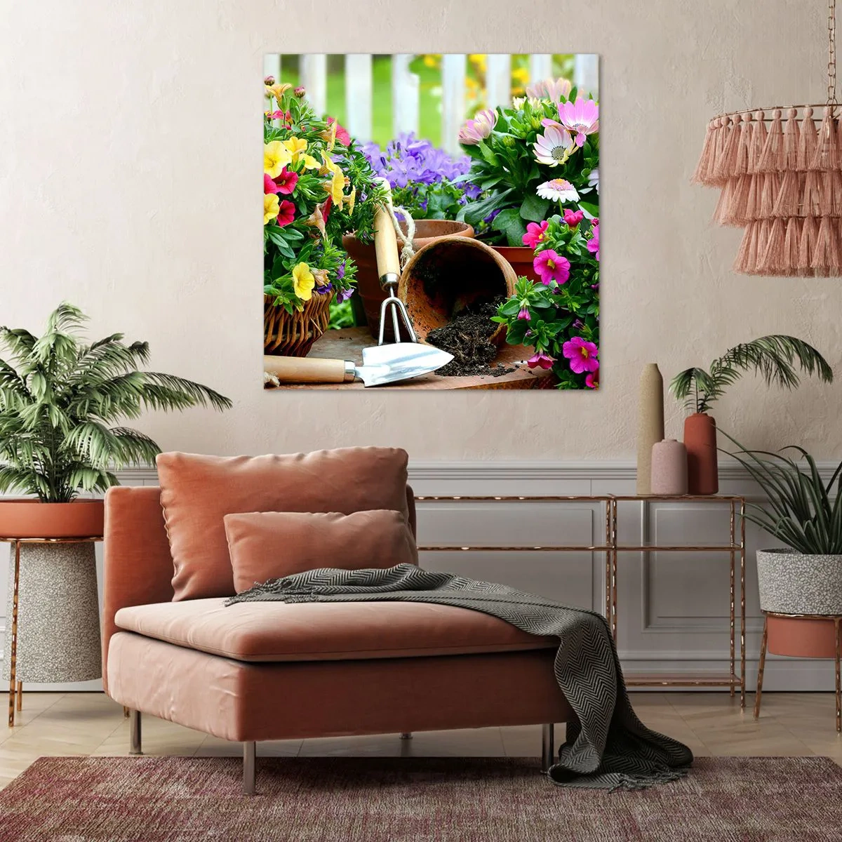 Canvastavla - Bild på duk - Sofias lilla trädgård - 60x60 cm