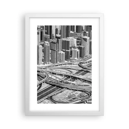 Affisch i vit ram - Dubai - en omöjlig stad - 30x40 cm