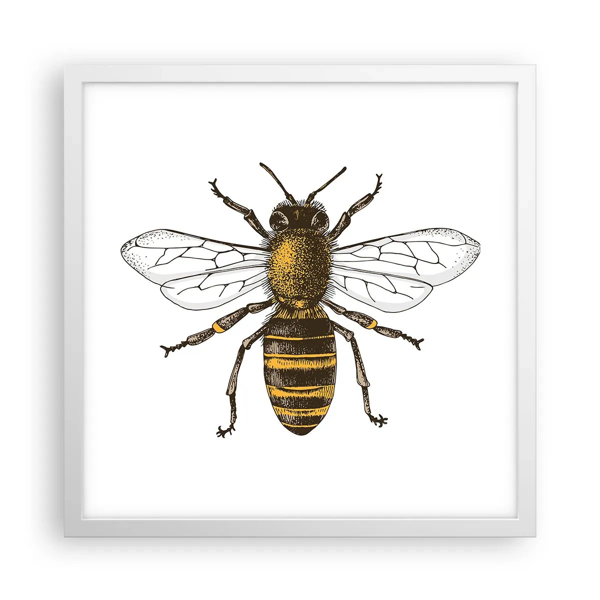 Affisch i vit ram - Vackert och bra - 40x40 cm