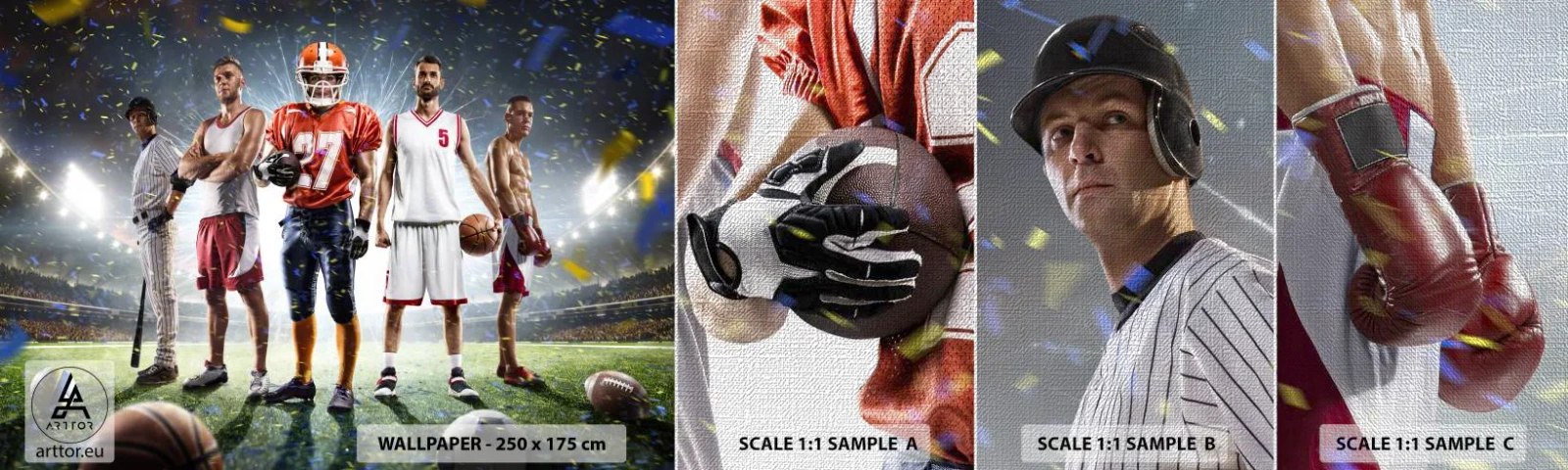 Provbit av fototapet Premium Canvas - Arenornas gladiatorer - Sport, Idrottare, Fotboll - 100x30 cm