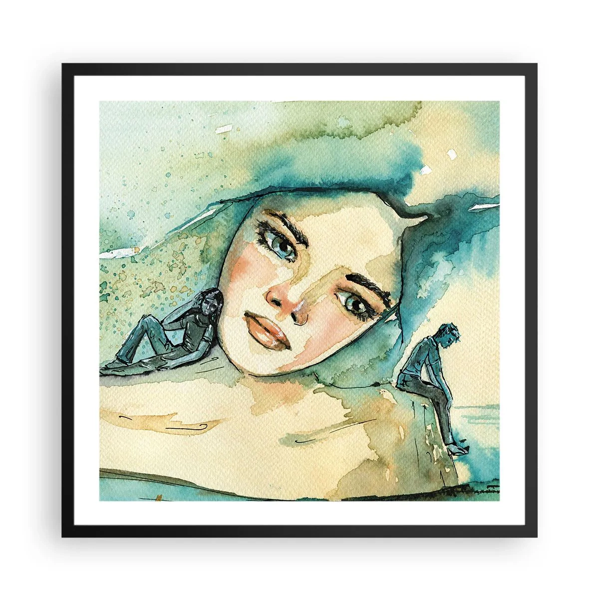 Affisch i svart ram - Am I blue? - 60x60 cm