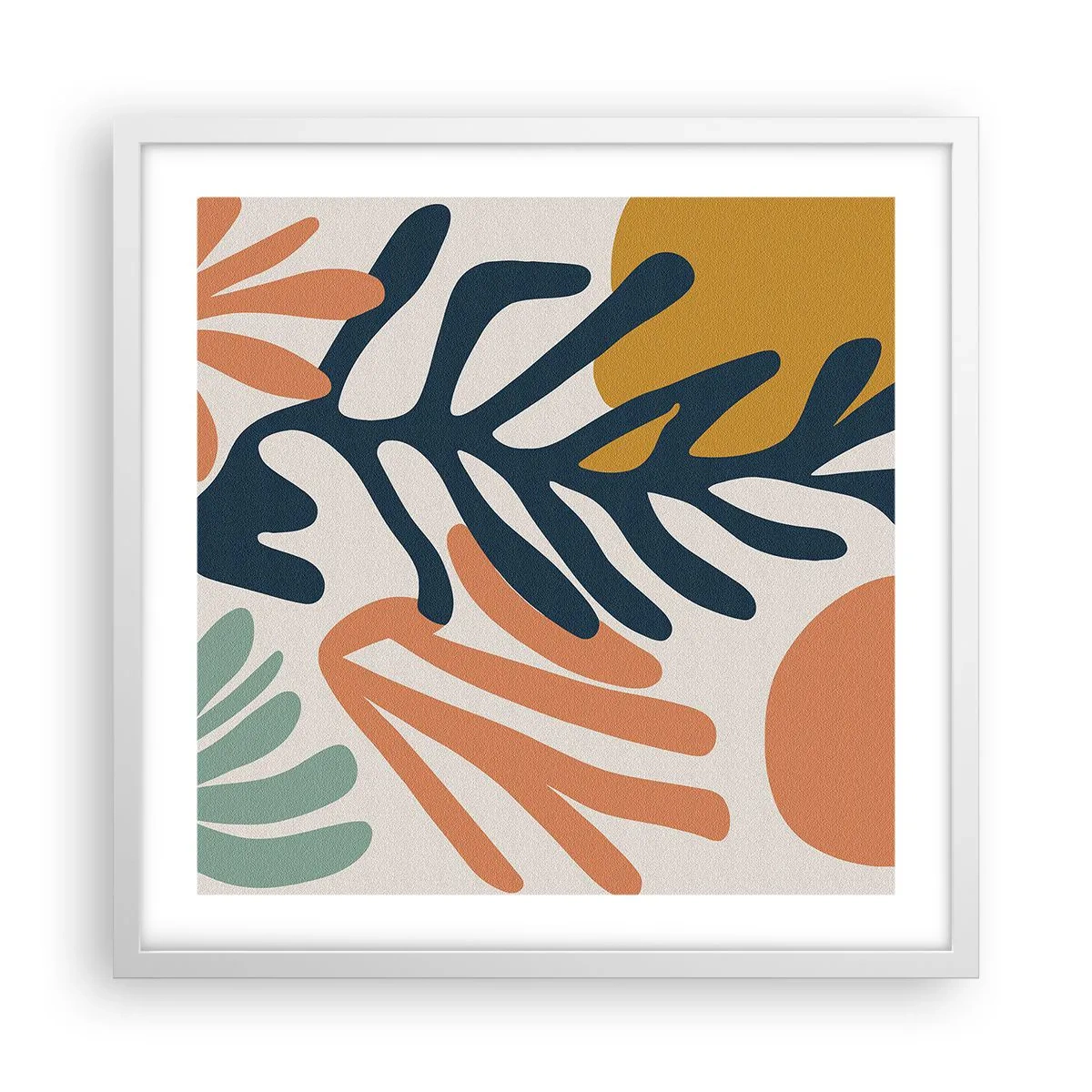 Affisch i vit ram - Korallhav - 50x50 cm