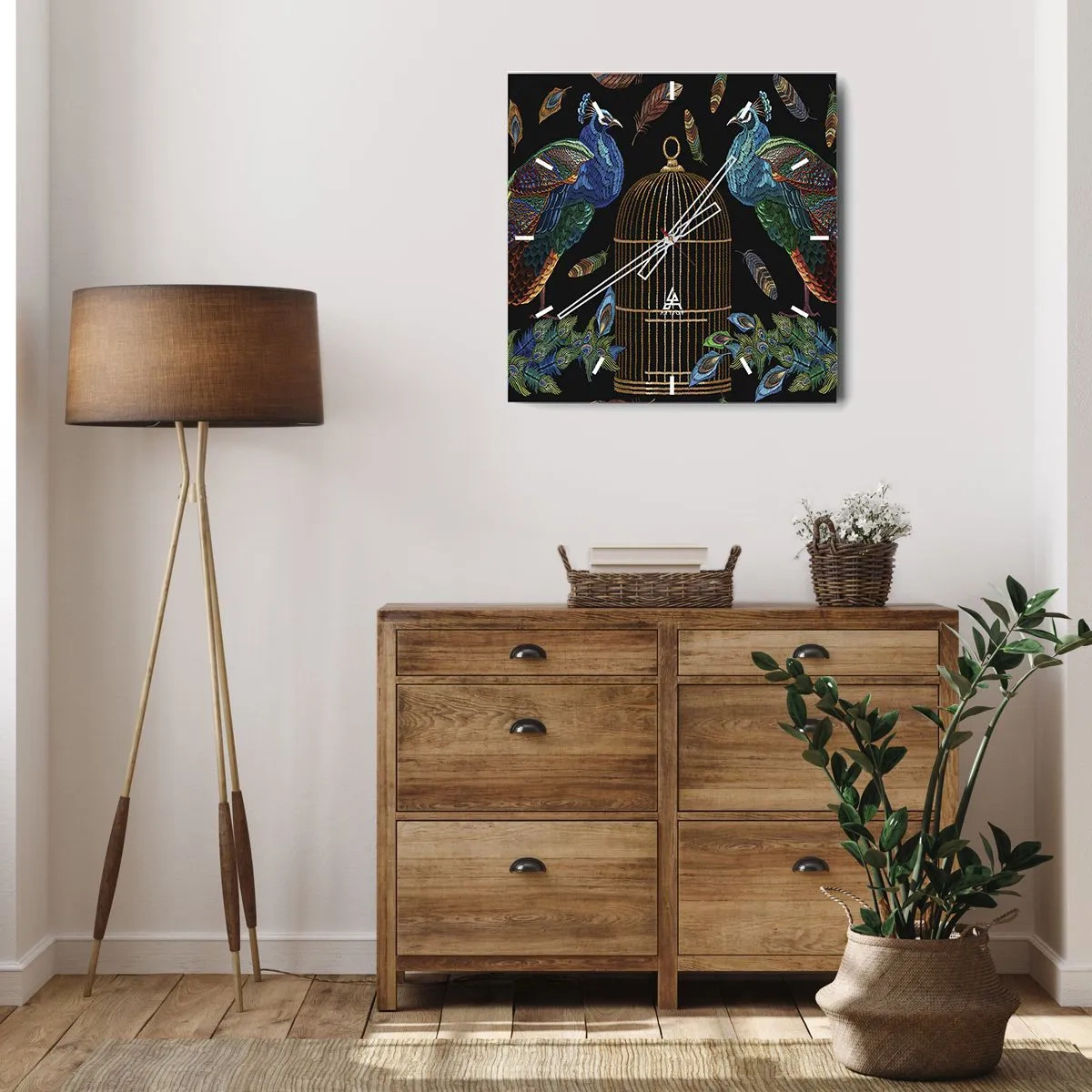 Väggklocka - Klocka på glas - I kungliga kläder - 30x30 cm