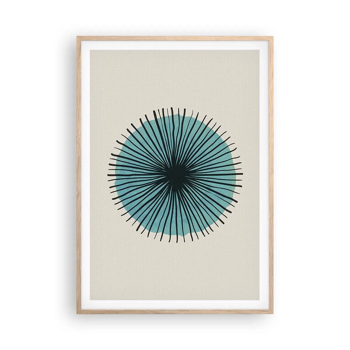 Affisch i ram av ljusek - Radier mot blått - 70x100 cm