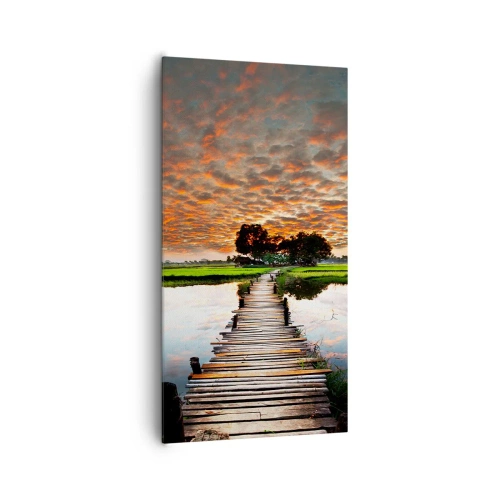 Canvastavla - Bild på duk - Fäll ut armarna - andas - 65x120 cm