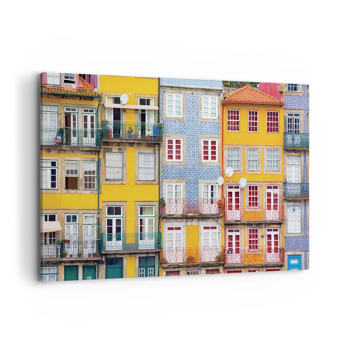 Canvastavla - Bild på duk - Gamla stans färger - 120x80 cm