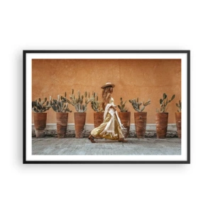 Affisch i svart ram - I hippiestil - 91x61 cm