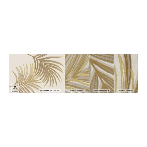 Provbit av fototapet Premium Sand - Guldpalmen - Abstraktion, Palmblad, Grafik - 100x30 cm