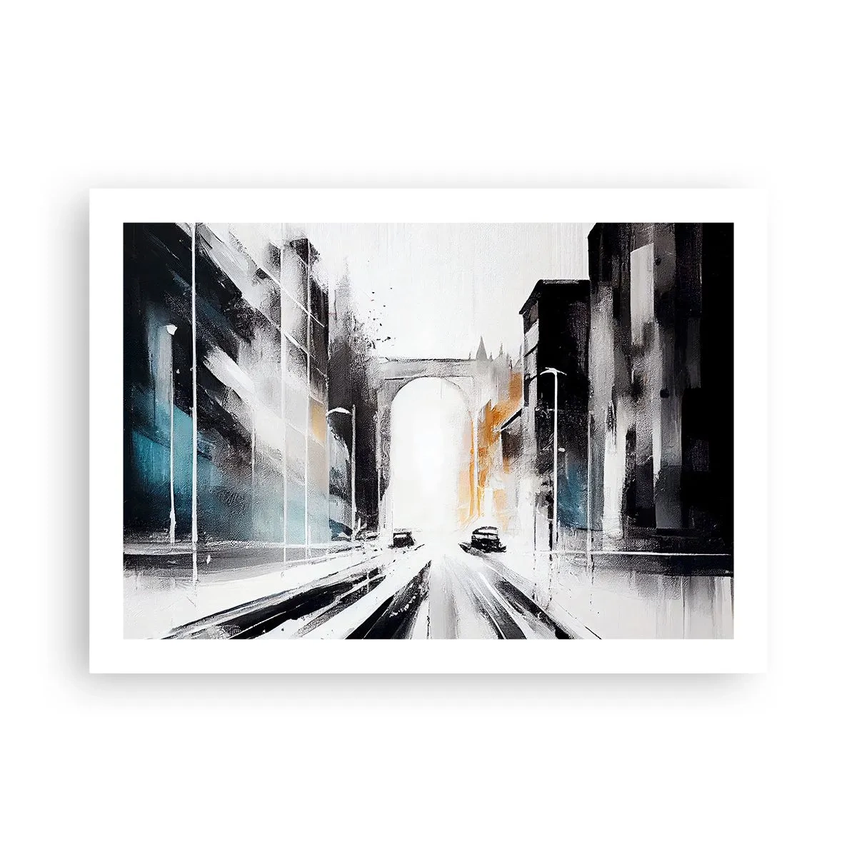 Affisch - Stadsstudie: arkitektur och rörelse - 70x50 cm
