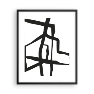 Affisch i svart ram - Svartvit konstruktion - 40x50 cm