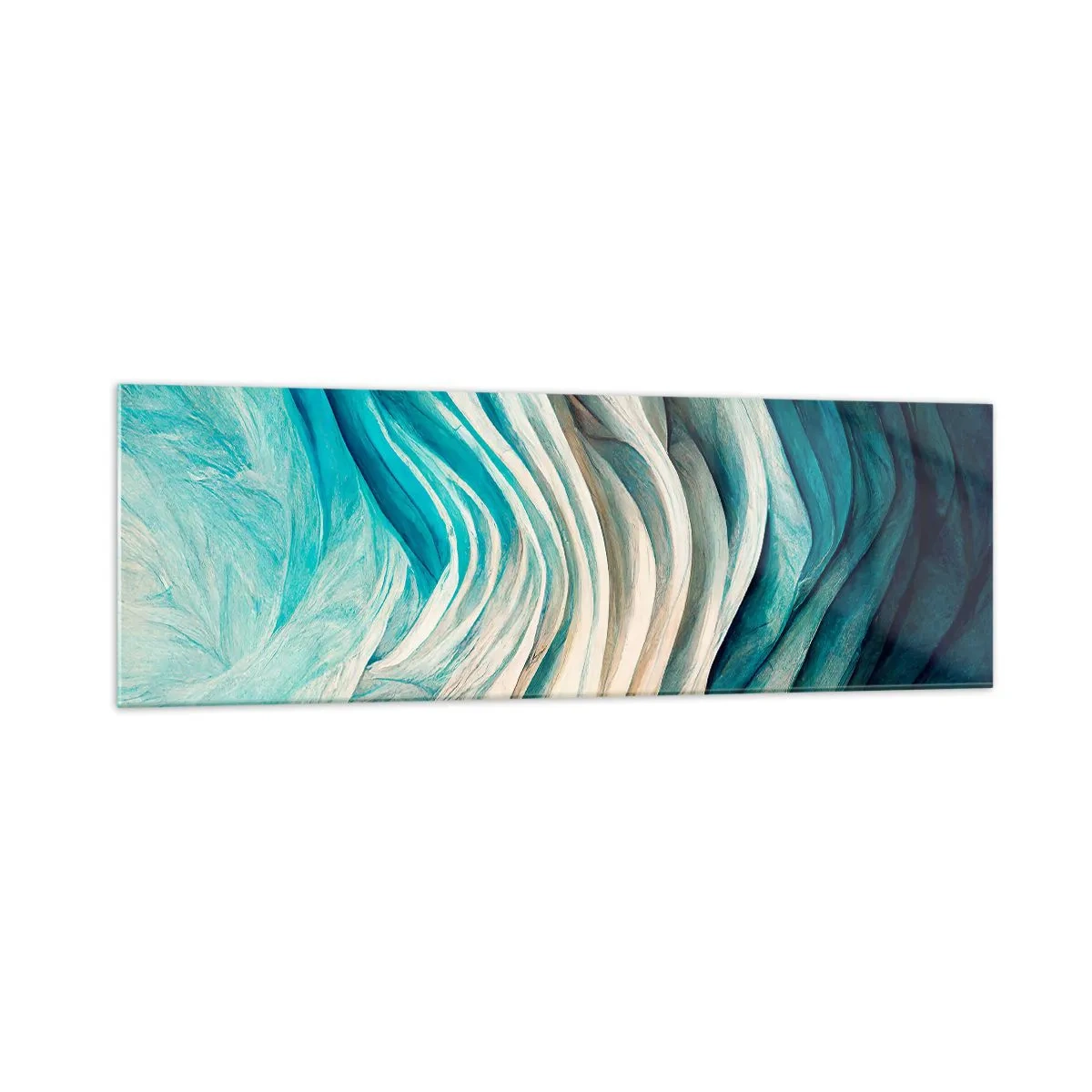 Glastavla - Bild på glas - Blå omättlighet - 160x50 cm