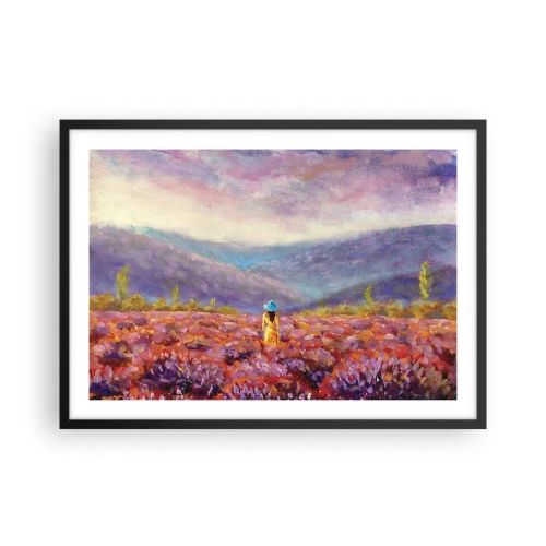 Affisch i svart ram - I lavendelsvärld - 70x50 cm