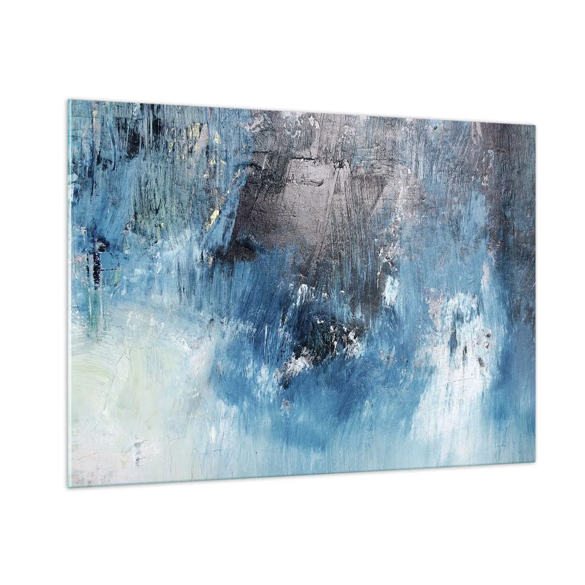 Glastavla - Bild på glas - Blå rapsodi - 100x70 cm
