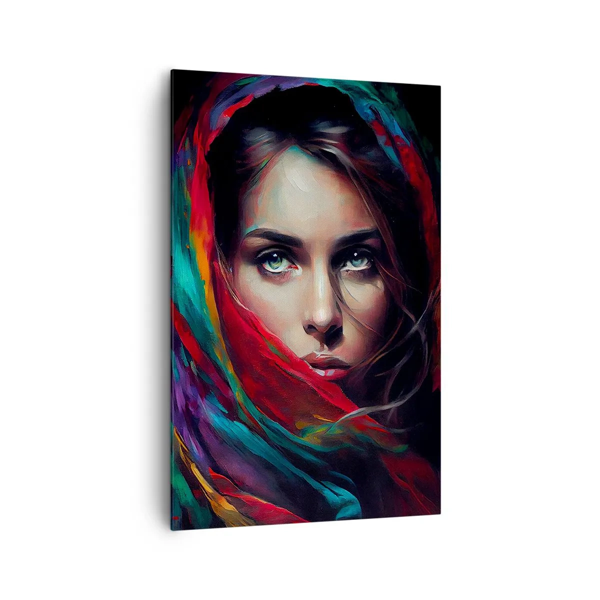 Canvastavla - Bild på duk - Grönögd hemlighet - 80x120 cm