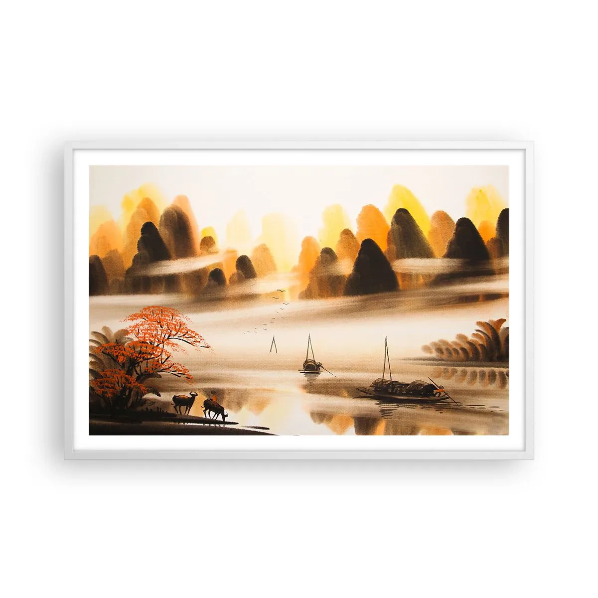 Affisch i vit ram - Längre bort än Fjärran Östern - 91x61 cm