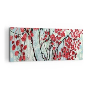 Canvastavla - Bild på duk - Träd i scharlakansröd - 100x40 cm