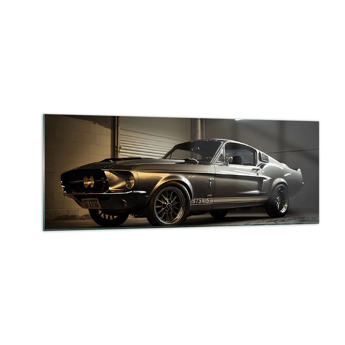 Glastavla - Bild på glas - Tillbaka till det förflutna - 140x50 cm