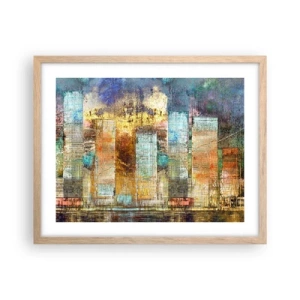 Affisch i ram av ljusek - Solig metropol - 50x40 cm