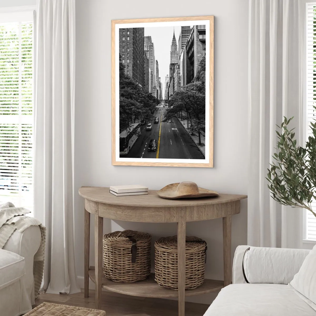 Affisch i ram av ljusek - En morgon i New York - 70x100 cm