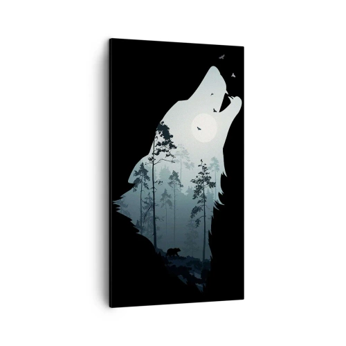 Canvastavla - Bild på duk - Skogsnattens röst - 45x80 cm