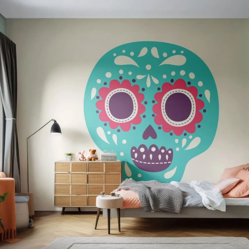 Självhäftande Fototapet Deluxe Sticker - Livet - nöje till döden - Skalle, Mexiko, Mexikansk - 150x105 cm