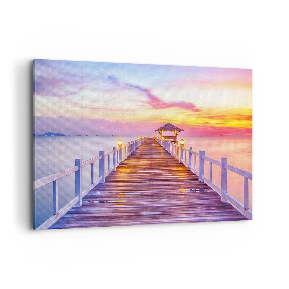 Canvastavla - Bild på duk - Kvällens lila-guld tystnad - 100x70 cm