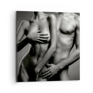 Canvastavla - Bild på duk - Adam och Eva - 70x70 cm