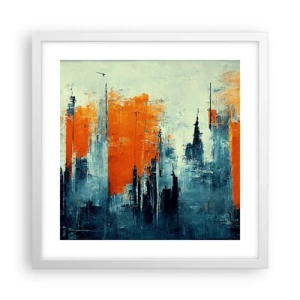 Affisch i vit ram - Modernt landskap - 40x40 cm