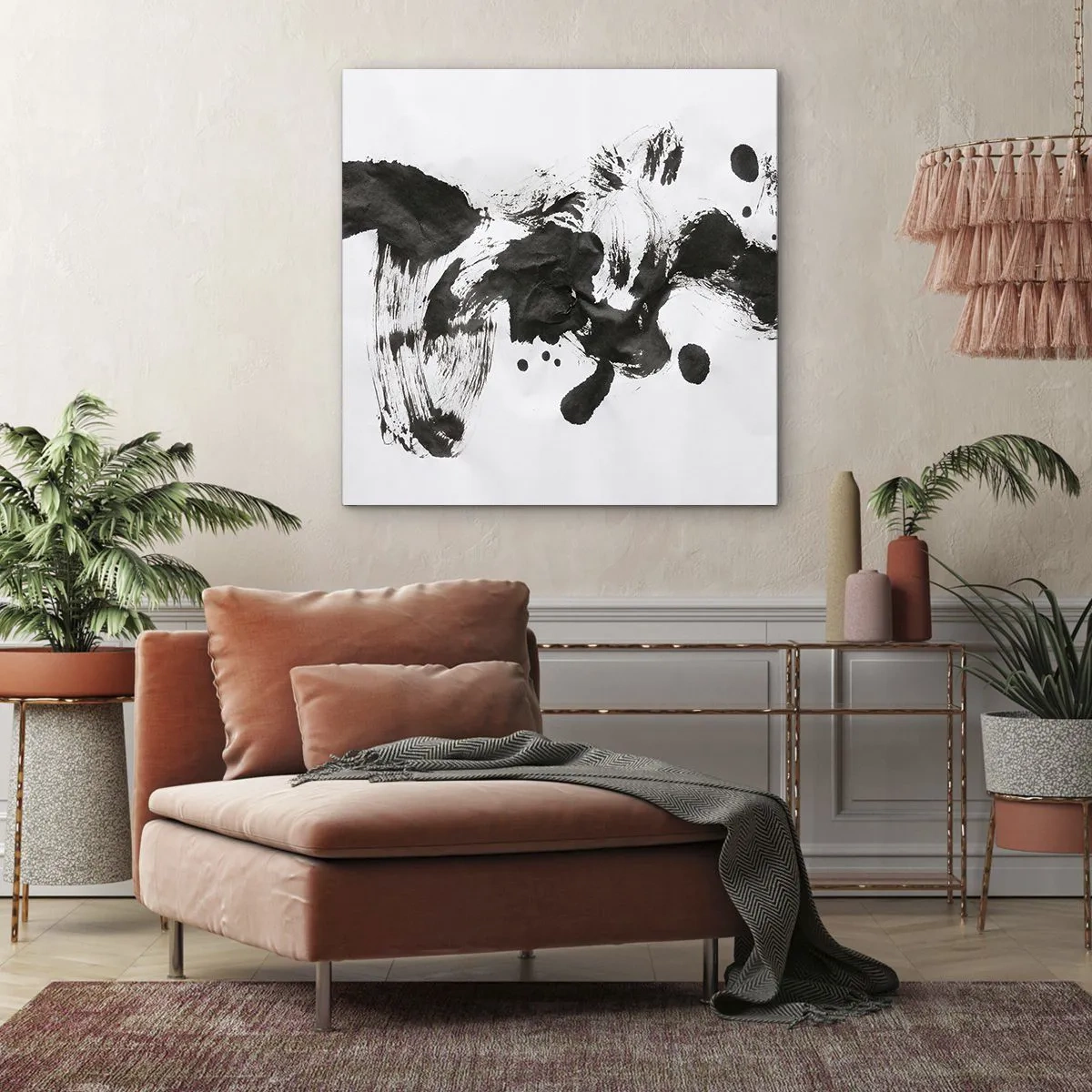 Canvastavla - Bild på duk - En metod i galenskap? - 70x70 cm