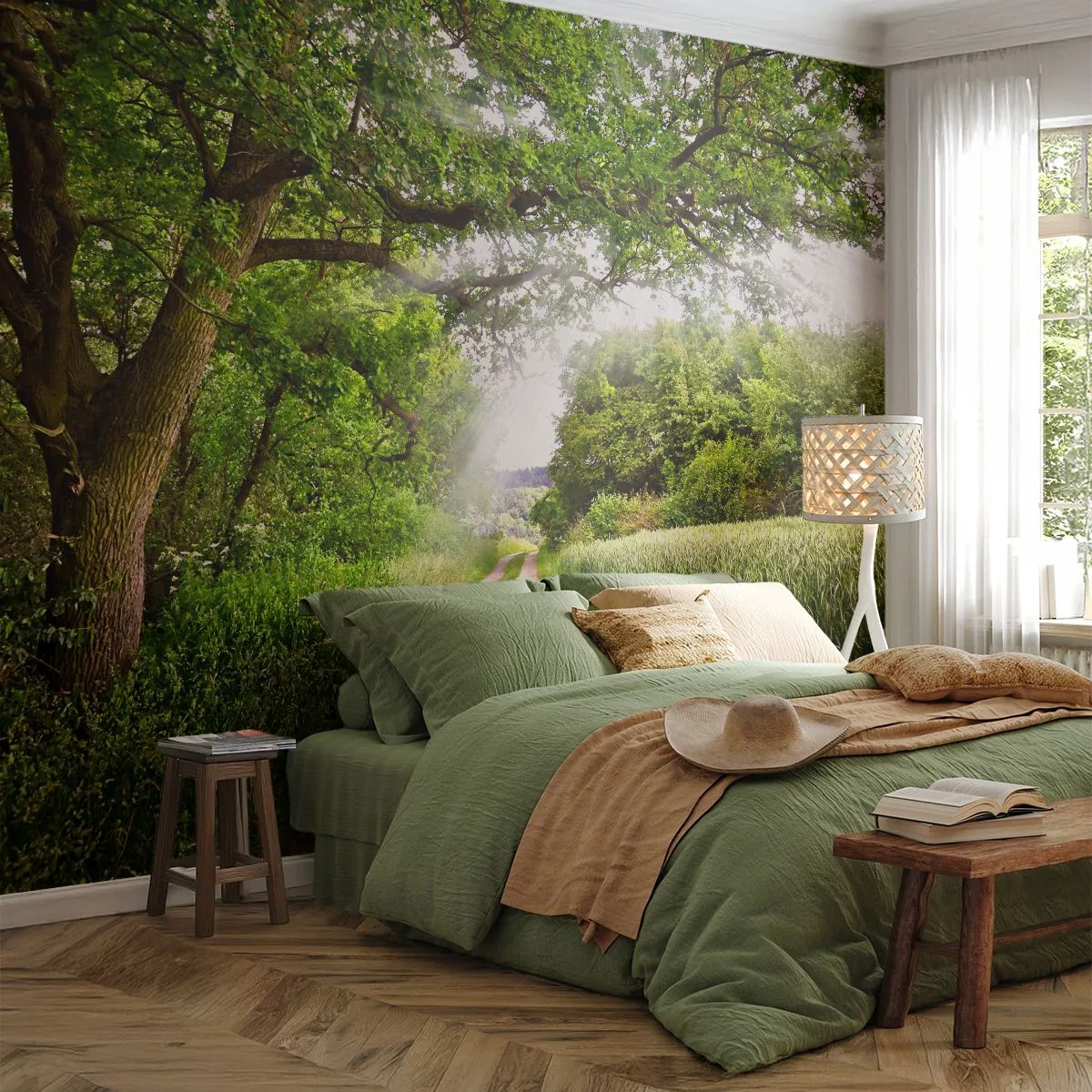 Självhäftande Fototapet Deluxe Sticker - Et in Arcadia ego - Landskap, Grusväg, Natur - 250x175 cm